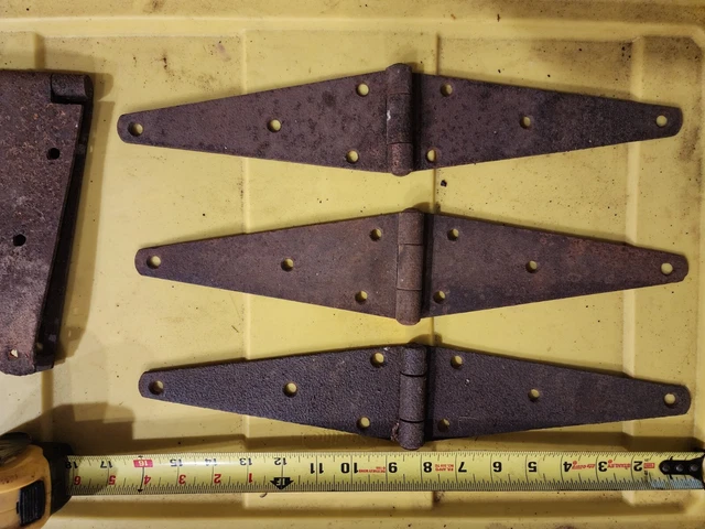 4 Vintage Rustic Strap Barn Door Hinges 16” Heavy Duty Iron Steel ~ HAGER