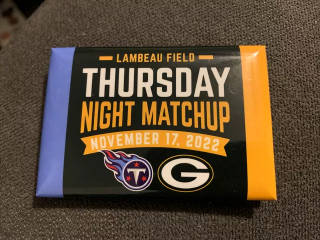 2022 Tennessee Titans VS  Green Bay Packers GAME DAY Magnet 11/17/22 Lambeau