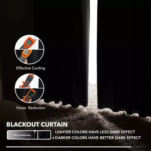 2X Blockout Curtains 3 Layers Fabric Thermal 100% Blockout Blackout Eyelet Pair 2