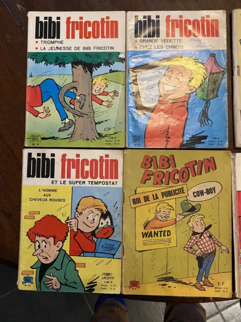 Lot 4 BD Poche Bibi Fricotin. SPE rare en Petit Format Lacroix annees 60