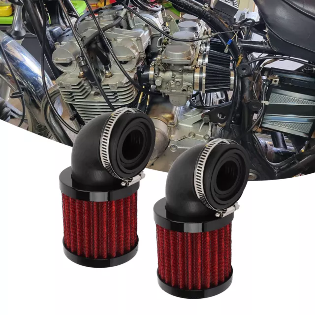 Black Red Motorcycle Air Filter 28-48mm Universal For 50cc 70cc 90cc 125cc Moped
