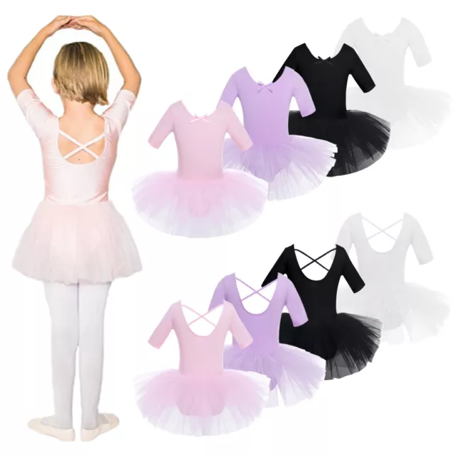 Girls Kids Ballet Leotard Tutu Dance Dress Ballerina Dancewear Skating Costume