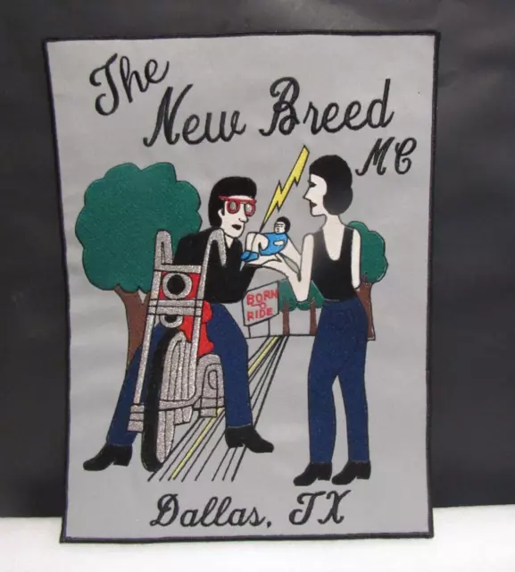 The New Breed MC Biker Baby Born to Ride Jacket Patch club Style Dallas Tx