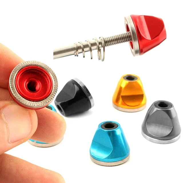 Paire De Vis De Moyeu Rapide Vélo – Avant Et Arrière, Aluminium Rouge/argent, Platt, 2 Pièces