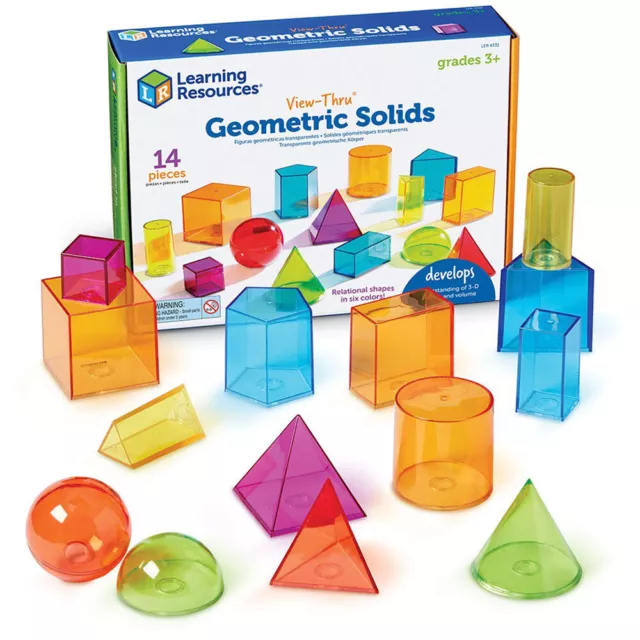 Learning Resources geometrische Volumenkörper Ansicht durch bunte 3D-Formen Alter 6+ 13 Stck.