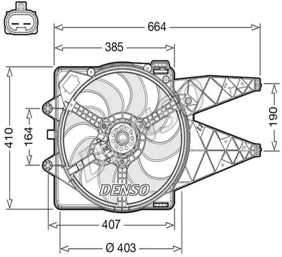 DENSO Ventilateur Refroidissement Moteur Convient pour Fiat Bravo II Delta III