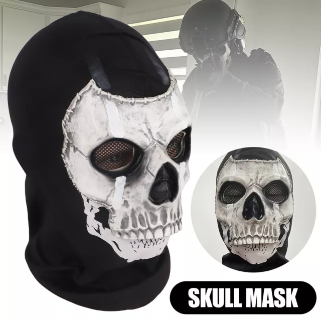 Skull Ghost Full Face Mask Skeleton Tactical Paintball Airsoft CS Warrior Games