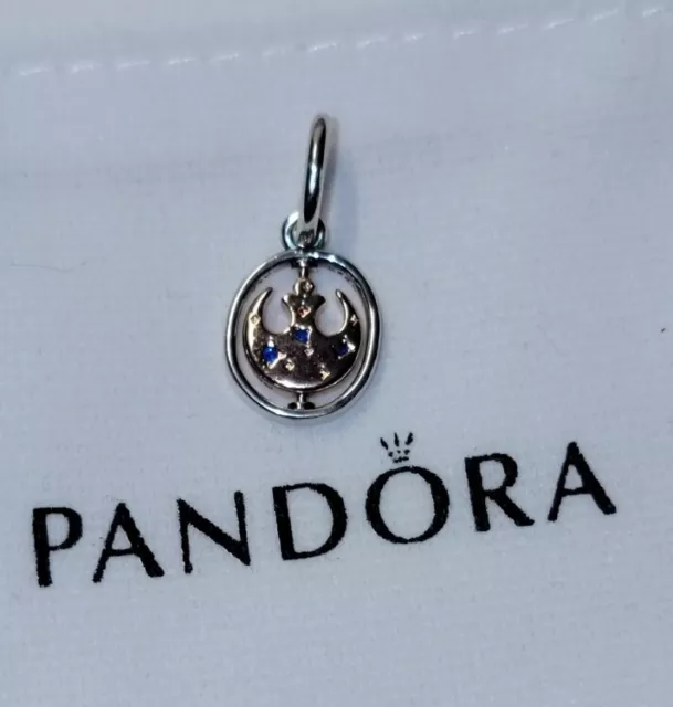 Authentic PANDORA Star Wars Rebel Alliance Symbol Spinning Pendant 380789C01 A85