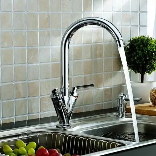 Hapilife Doppelhebel drehbarer Auslauf moderne Küchenspüle Waschbecken Mixer Wasserhahn