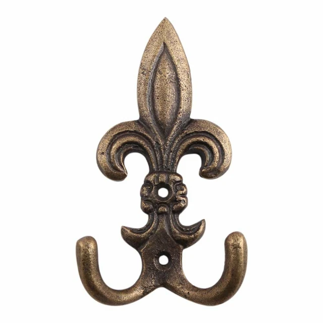 Handmade 1 Piece Vintage Wall Mounted Coat Rack Iron Fleur De Lis Coat Hooks