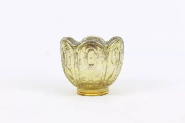 Bougeoir Vintage Verre Jaune Transparent - Forme Coupe Unique Mi-siècle - Occasion Décoratif