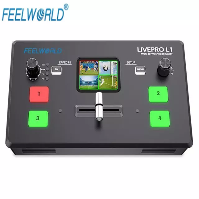 Feelworld LIVEPRO L1 V1 Multi-format Video Switcher Mixer 4XHDMI Live streaming