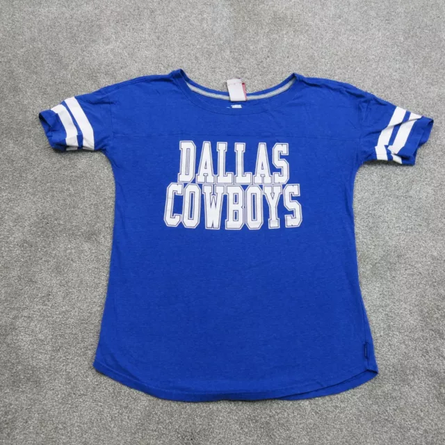 NIKE NFL Dallas Cowboys Tee Mens Blue Shirt M 2 White Stripes Short Sleeve Logo