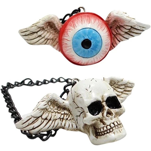 2pcs voiture crâne pendentif arrière-miroir miroir charme de charme