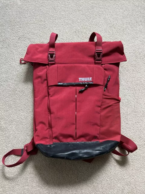 Thule Paramount Roll top Backpack 24L Red Feather Rucksack Laptop Traveling EUC