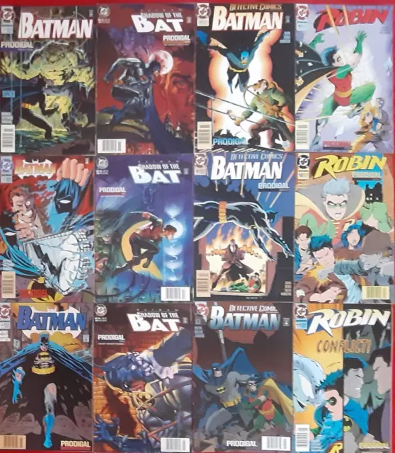 Batman : Prodigal Complete Set #1-12  Mixed Titles Newsstand Var  Dc 1994 Nice!!