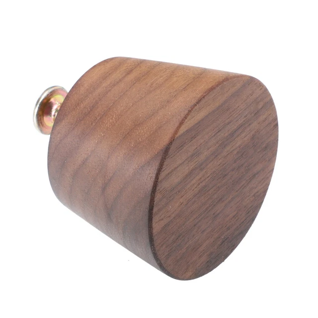 Tapered Solid Wood Handle Black Walnut Cupboard Door Knobs Cabinet Handles
