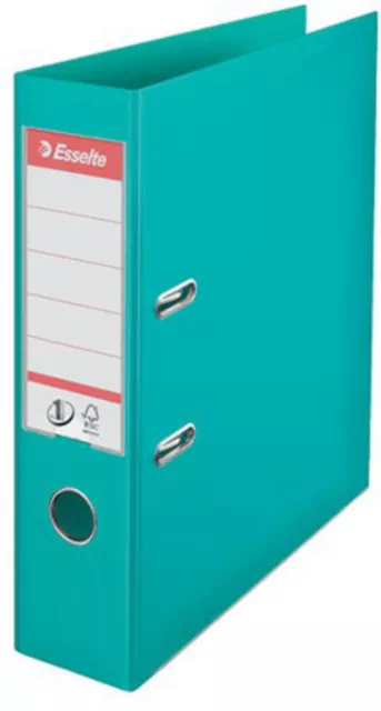 Esselte 75mm Lever Arch File Polypropylene A4 Turquoise (Pack of 10) 811550