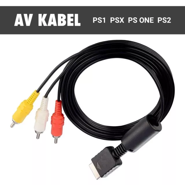 AV TV Kabel Video Multi-Out an Chinch für PlayStation 1 2 PS1 PSX PS2 (NEU) 🆕✅