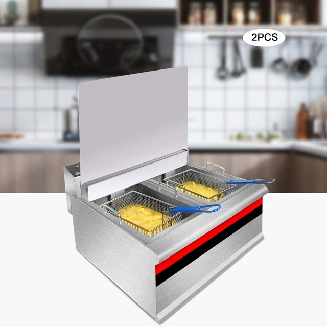 Wall Oil Splash Guard Stainless Steel Oil Baffle Deep Fryer Guard 2-Piece Plates