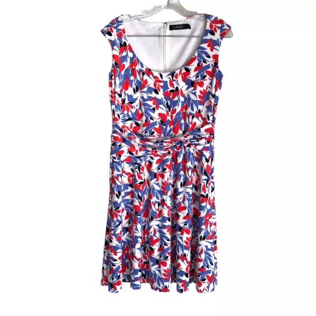 Lauren Ralph Lauren Black Label Women's Dress Size 6 Floral Zip Up Lined Stretch