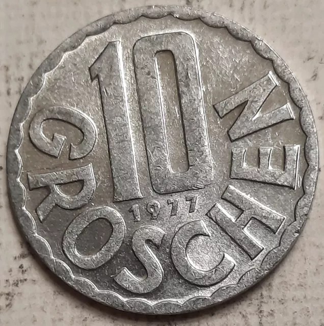 ONE CENT COINS: 1977 Austria 10 Groschen Coin