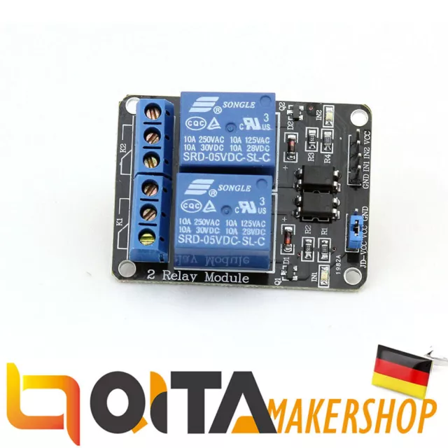 HIMALAYA 5V/220V 2 Channel Optocouplers Relay Shield für Arduino Relais Modul