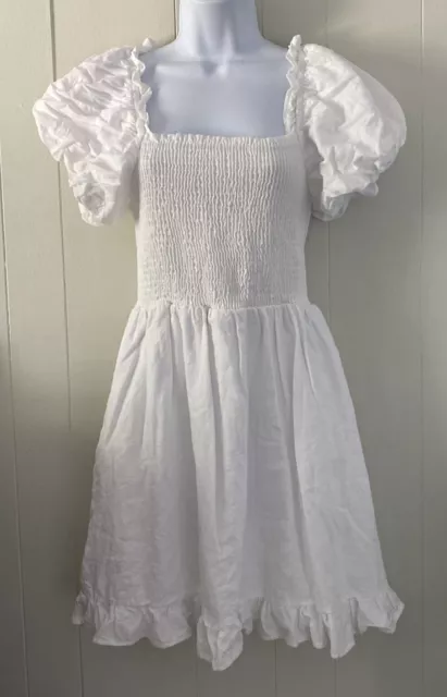 Show Me Your Mumu Colvin Mini Dress in White Linen blend Revolve Size M? *READ