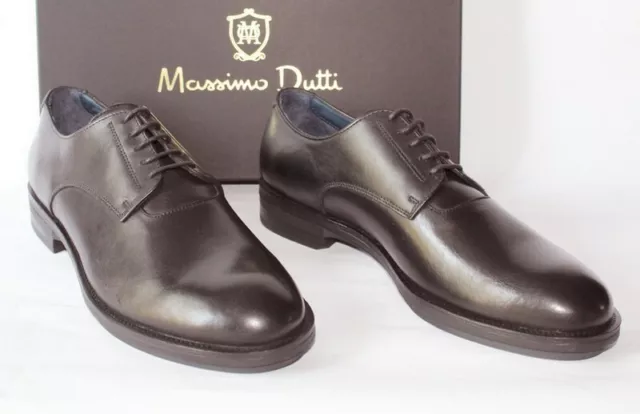 Massimo Dutti Chaussures derbies Homme cuir Noir Neuves PAS CHRES Prix Réel 129€