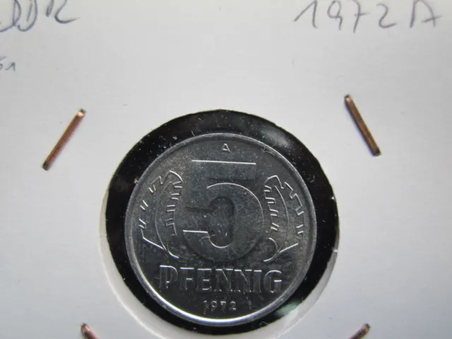 2 x 5 Pfennig DDR Kurs Münzen 1972 A  Erhaltung stgl Jäger 1509
