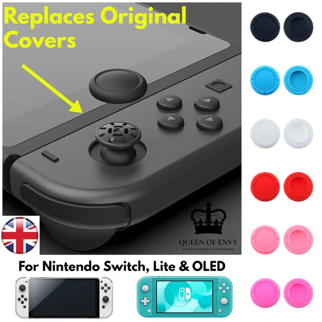 REPLACEMENT THUMB GRIPS Nintendo Switch Covers Pads Caps Joy Con Grip OLED Lite £3.95 PicClick UK