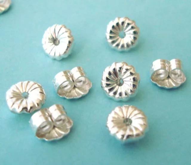 20pc Small premium Round Swirl Earring Back 925 Sterling Silver nutz Clutch E32s