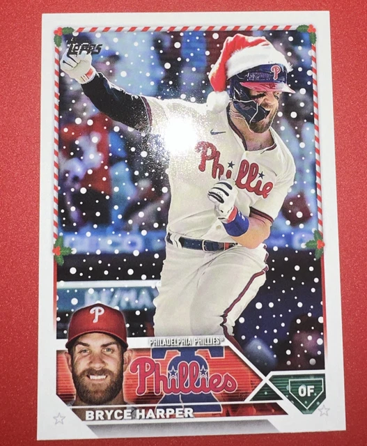 2023 TOPPS HOLIDAY H84 Bryce Harper SANTA HAT VARIATION Phillies SP