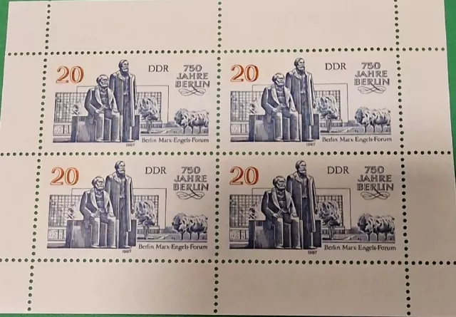 Briefmarken DDR 1987 MiNr 3077 750 Jahre Berlin Marx Engels Forum postfrisch