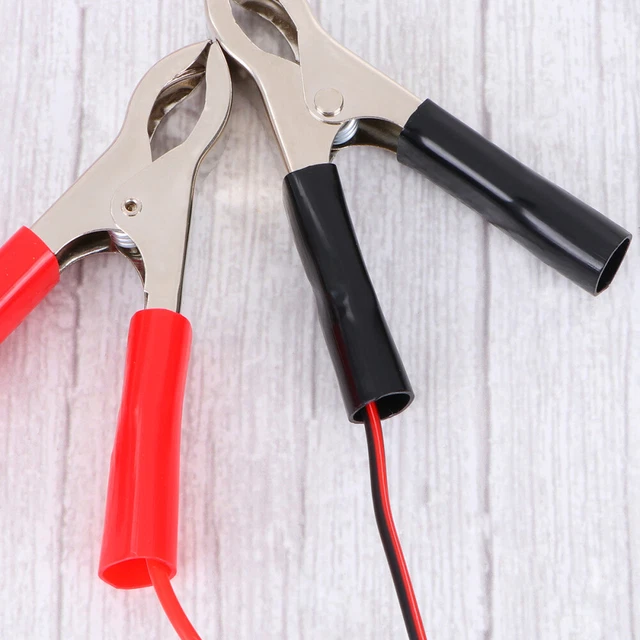 Pinces Crocodile Pour Batterie Voiture - Paire Rouge/noir, Câble Court, Fusible 50A Inclus