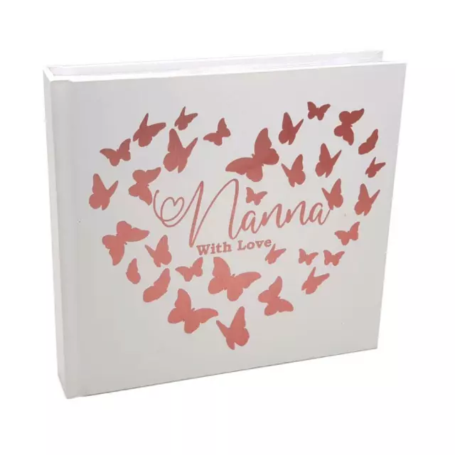 Album fotografico Nanna With Love regalo Keepsake farfalla design oro rosa FLPV-49