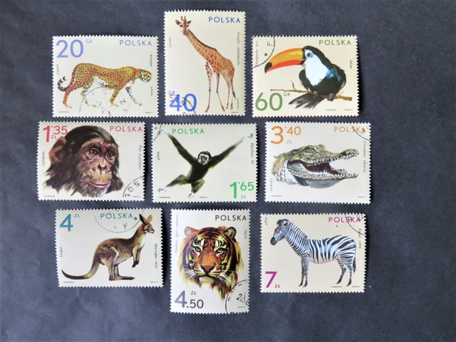 Polen 1972 Mi-Nr. PL 2162 - 2170 Zootiere animals Komplettsatz gestempelt