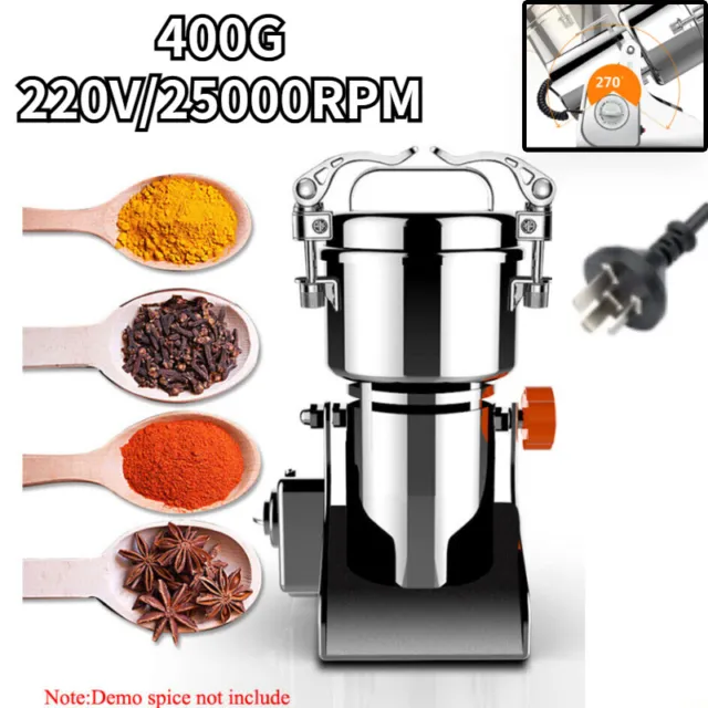 220V 400G Electric Dry Spice Herb Machine Cereal Mill Crusher Swing Type Grinder