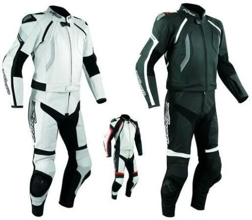 Track Suite leather 2 pc Race Motorcycle Racing CE Armour Hi Quality Apparel