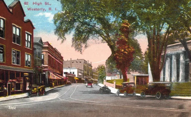 Westerly,Rhode Island,High Street,Washington County,c.1909