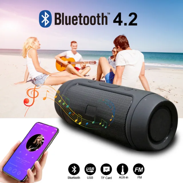 Bluetooth Speaker Wireless Waterproof Outdoor Stereo Bass USB/TF/FM Radio LOUD