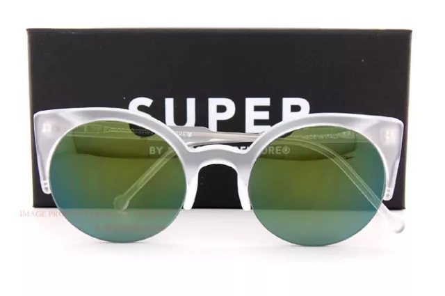 New SUPER by RETROSUPERFUTURE sunglasses Lucia WHC/R Crystal/Green Lens byZeiss