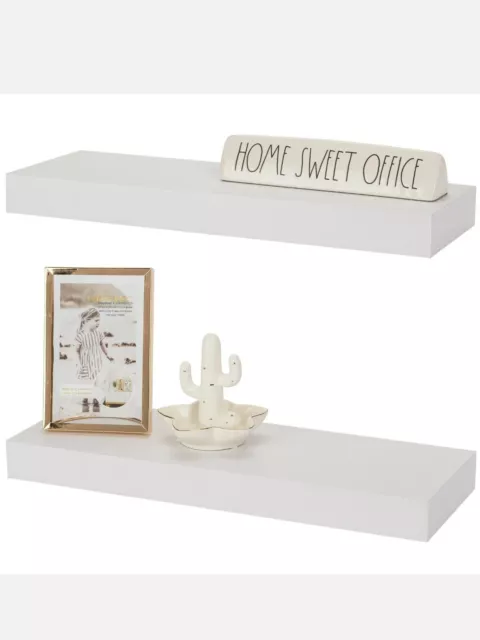 2 Pack- Sorbus 16" Floating Shelves, Classic Hanging Wall Mounted Shelf Décor