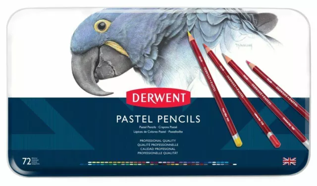 36 Brilliant Colours! Derwent PASTEL Pencils in Tin Art Students Colouring  Books