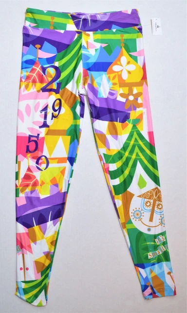 DISNEY EXCLUSIVE ITS Small World Clock Theme Leggings Sz XX Large 2X 