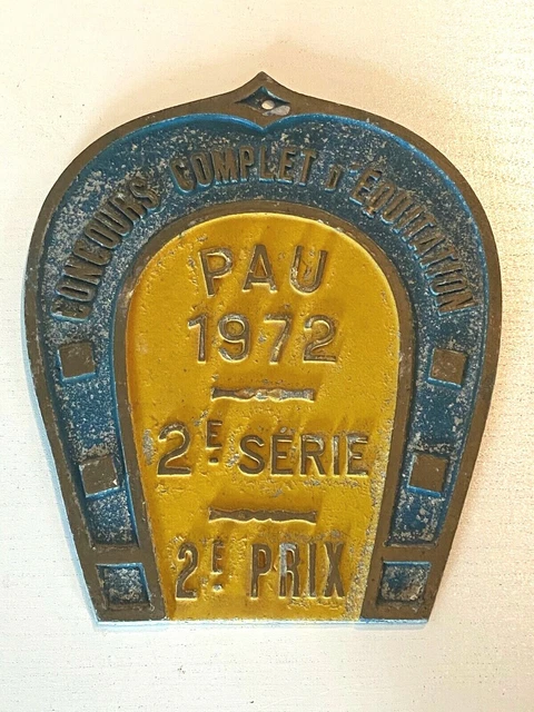 CHEVAUX PLAQUE CONCOURS HIPPIQUE GIRONDIN 1974 LIGUE AQUITAINE 2ème