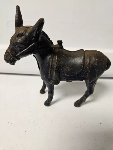 Vintage Cast Iron Donkey Mule Still Bank