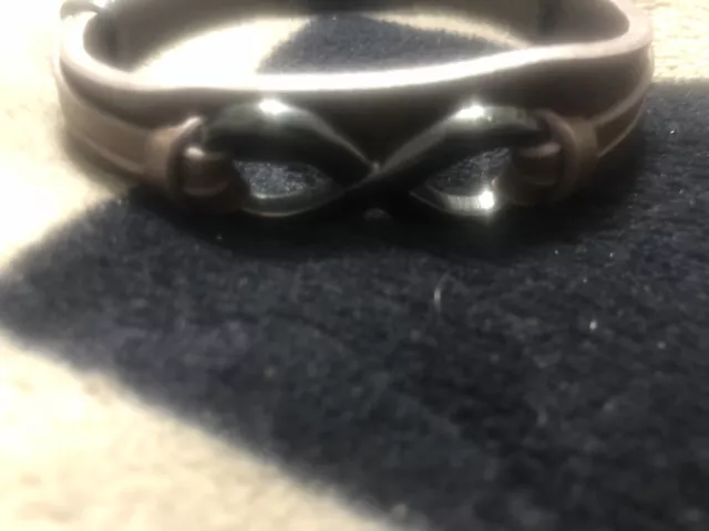 Faux Leather Infinity Bracelet