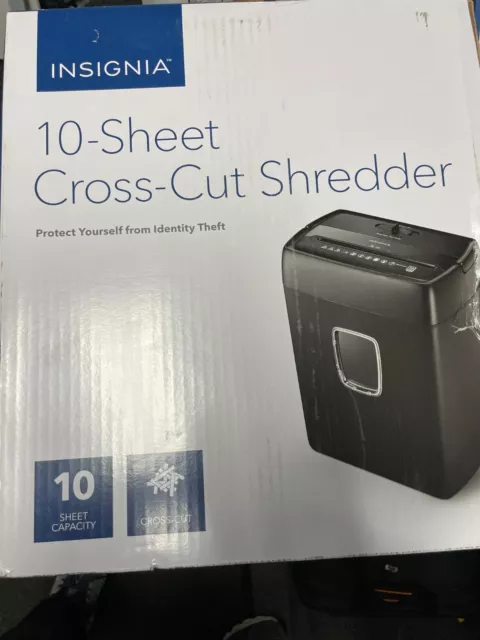 Insignia 10 Sheet Crosscut Paper/CD Shredder - Black