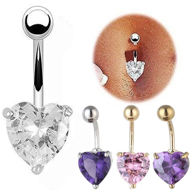 CRYSTAL NAVEL BARS Fake Body Piercing Belly Button Ring 316L Surgical